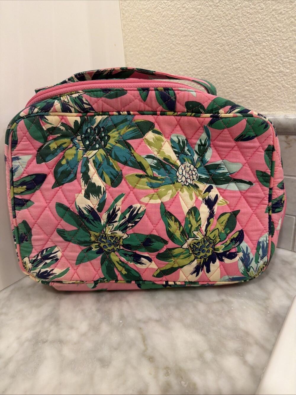 Vera Bradley Large Blush and Brush Makeup Case Bag in Tropical Paradise